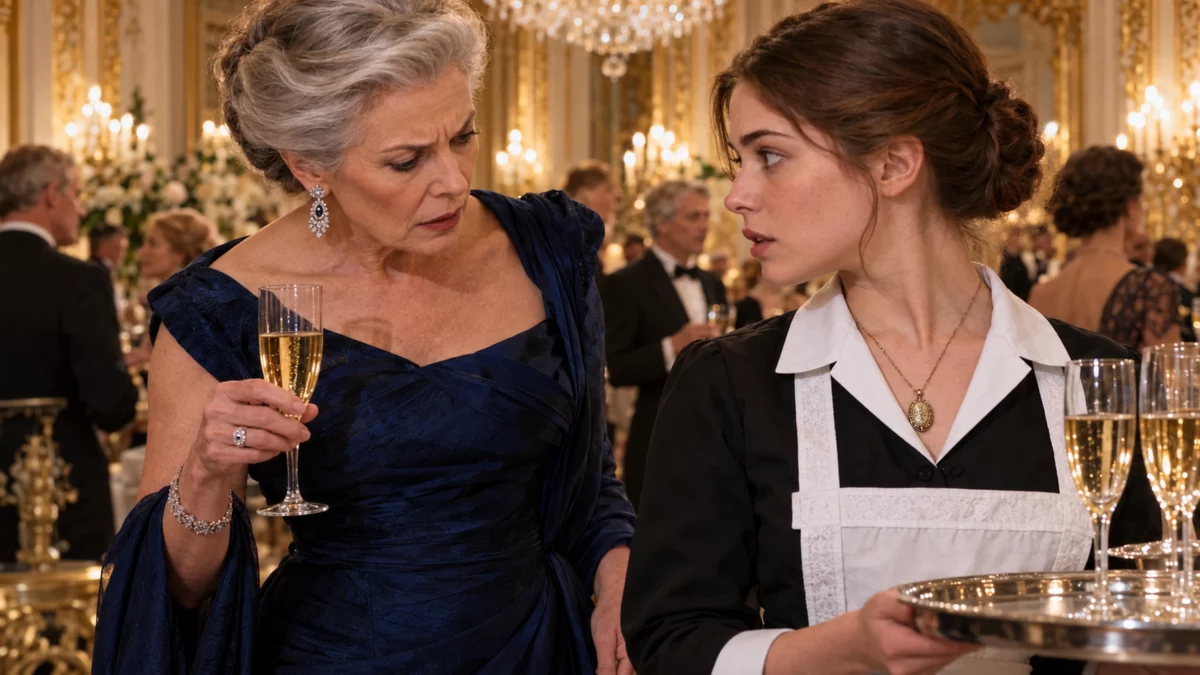 Elle a vu le collier de la serveuse — puis son mari a compris que leur secret vieux de 24 ans venait de ressurgir