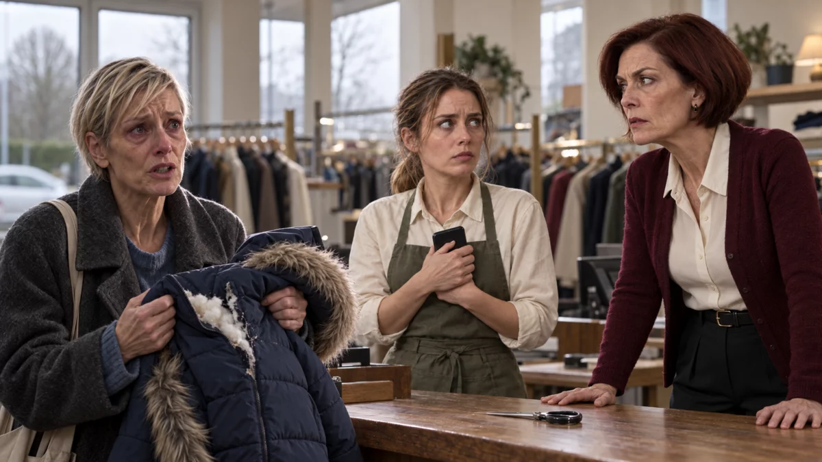 Elle avait économisé pour le manteau de sa fille. La patronne l’a découpé devant elle.